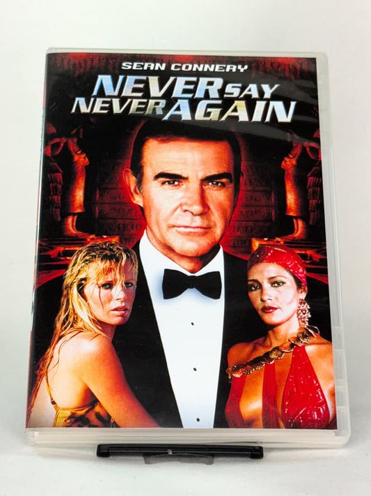DVD-cover-forside til filmen Never Say Never Again – Brukt DVD fra nettbutikken Brukbar Film 