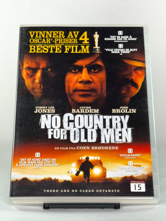 Forside av brukt DVD-film No Country for Old Men, thrillerklassiker med Oscar-omtale hos Brukbar Film