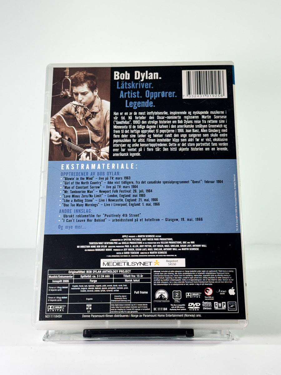 Bakside av cover til no direction home bob dylan, brukt DVD hos Brukbar Film