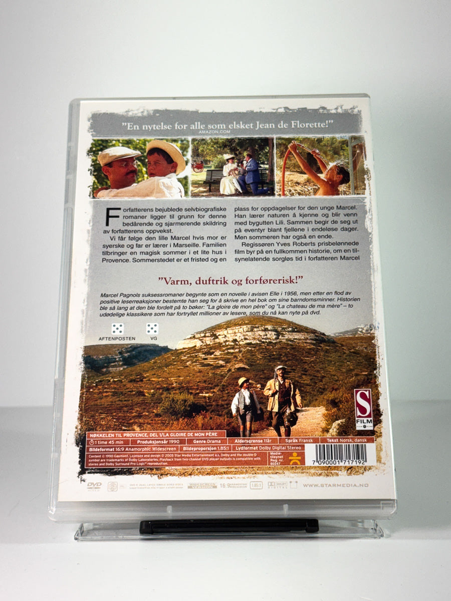 Bakside av cover til Nøkkelen til Provence I – Min fars ære, brukt original DVD hos Brukbar Film