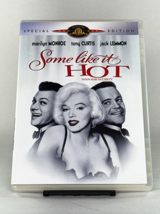 Forside av brukt DVD Some Like It Hot (norsk tittel: Noen har det hett) – Marilyn Monroe, Tony Curtis og Jack Lemmon i klassisk komedie, Brukbar Film.