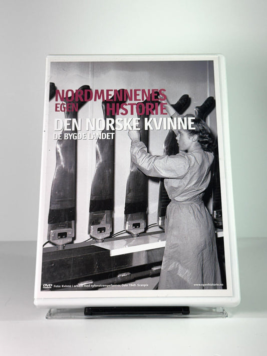 Forside av cover til nordmennenes egen historie – den norske kvinne de bygde landet, bruktfilm på DVD hos Brukbar Film