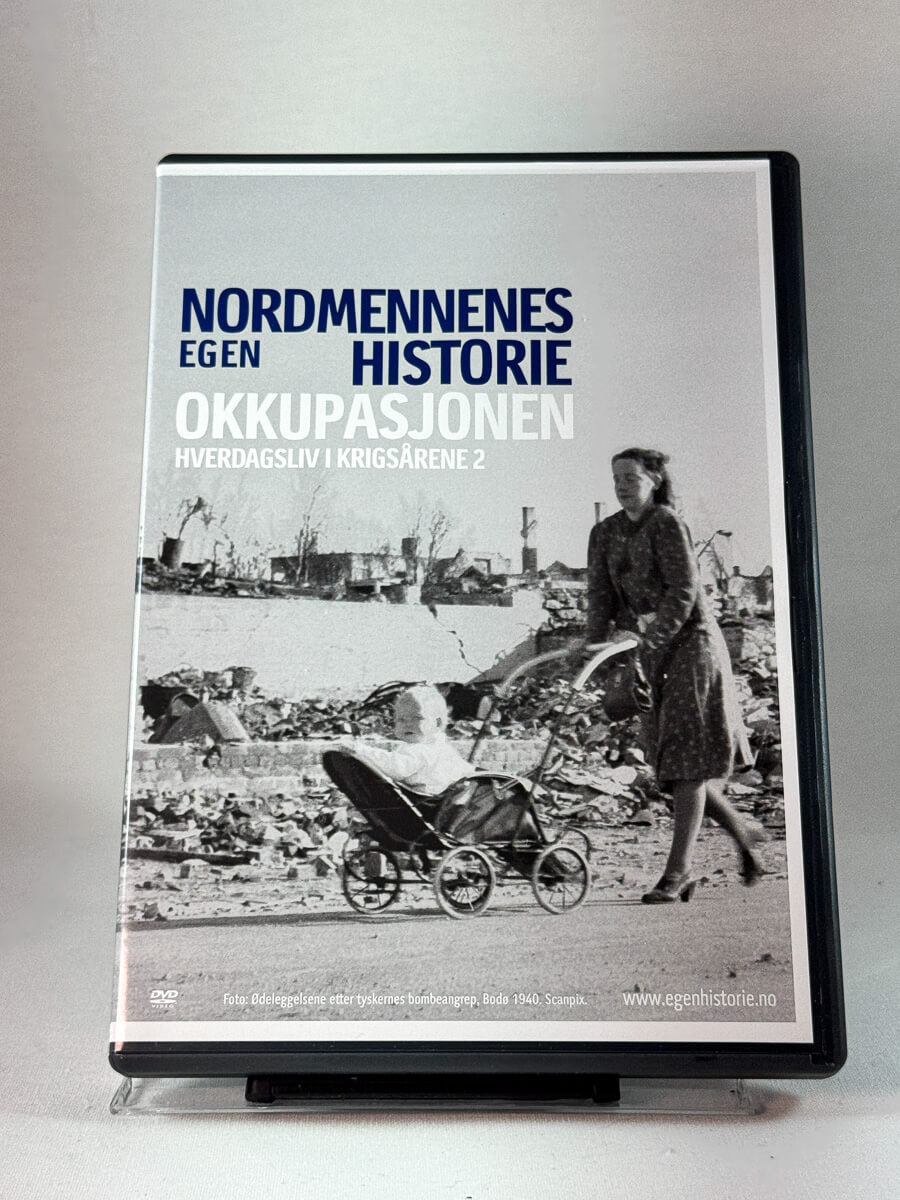 Forside av cover til Nordmennenes egen historie: Okkupasjonen, bruktfilm på DVD hos Brukbar Film