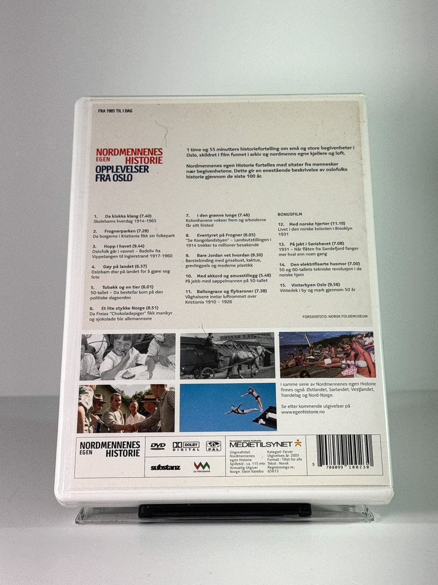 Bakside av cover til nordmennenes egen historie – opplevelser fra oslo, bruktfilm hos nettbutikken Brukbar Film