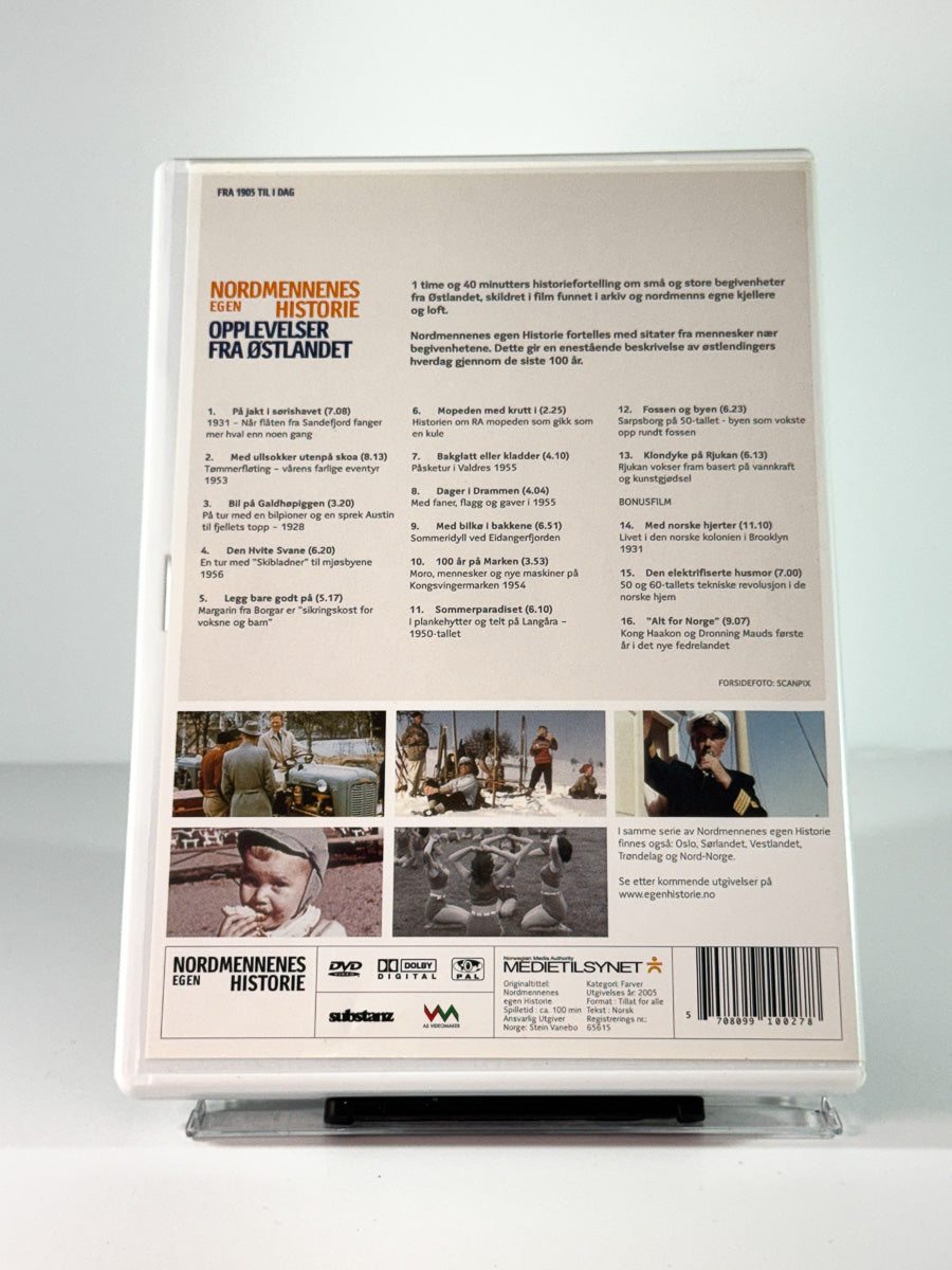 Bakside av cover til Nordmennenes egen historie – Opplevelser fra Østlandet, brukt DVD hos Brukbar Film