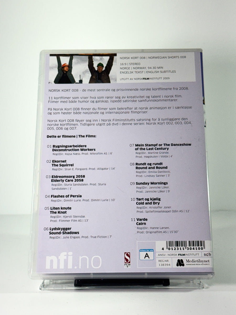 Bakside av cover til Norsk Kort 008, brukt original DVD hos Brukbar Film