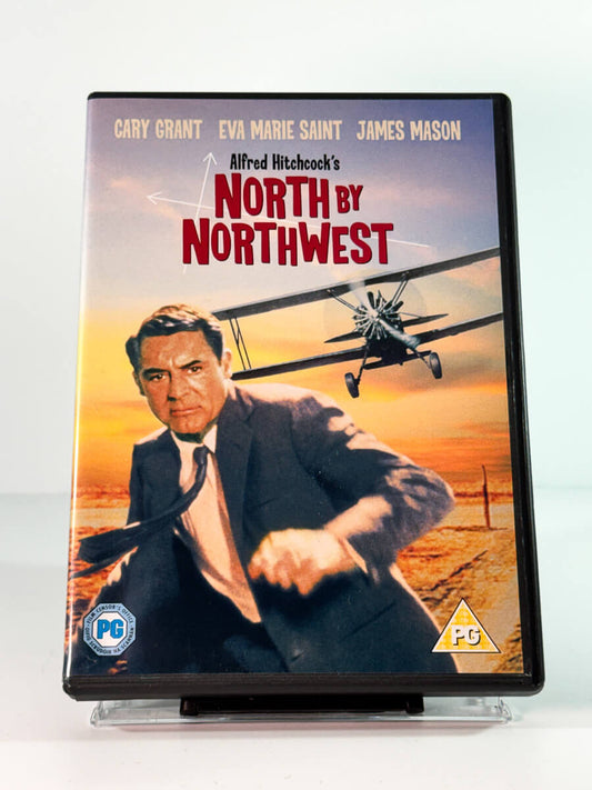 Forside av cover til north by northwest, bruktfilm på DVD hos Brukbar Film