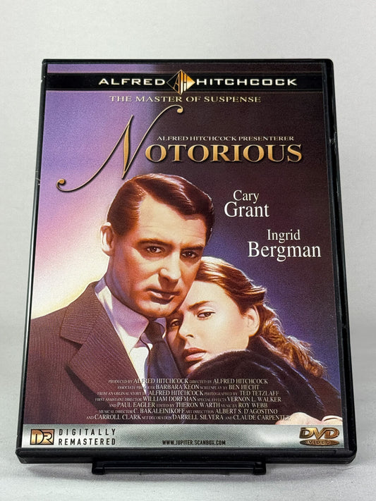 Brukt DVD-film Notorious – forside av filmcover, kjøp originale brukte thrillere og spionfilmer hos Brukbar Film