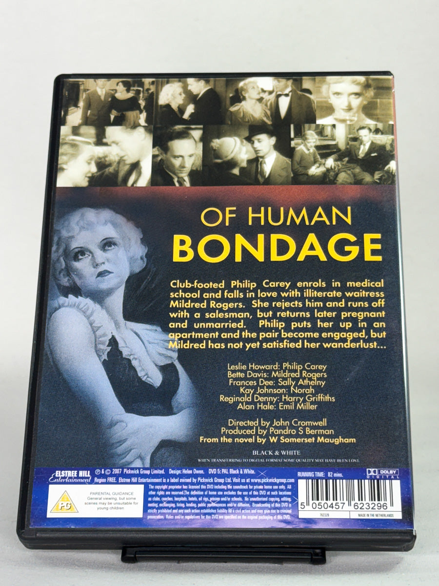 Bakside av DVD-cover til Of Human Bondage – original DVD med informasjon, kjøp brukt film hos Brukbar Film