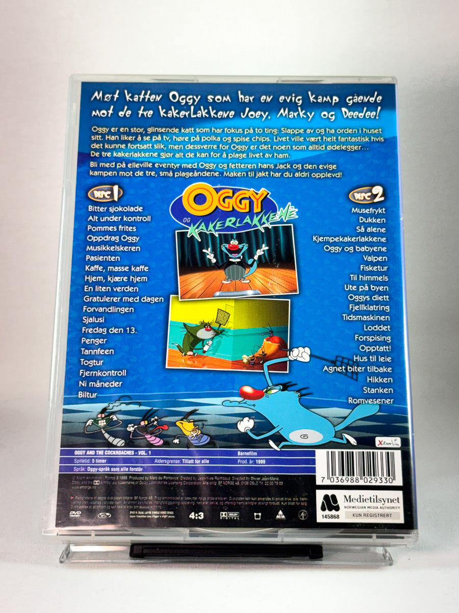 Bakside av DVD-cover til Oggy og kakerlakkene – Volum 1, brukt DVD hos Brukbar Film