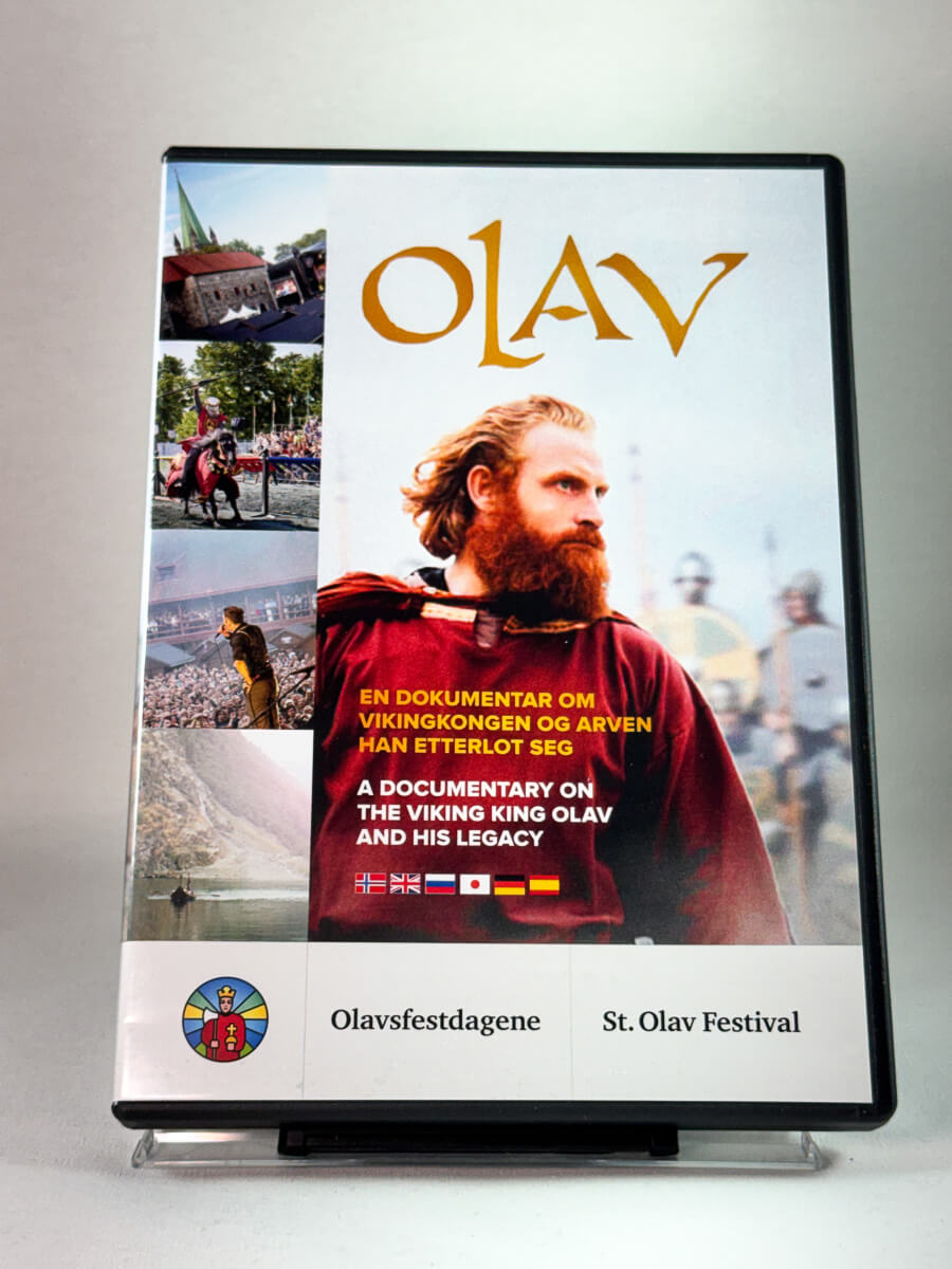 Olav – forside av DVD-cover til dokumentar om Olav den hellige og hans arv hos Brukbar Film