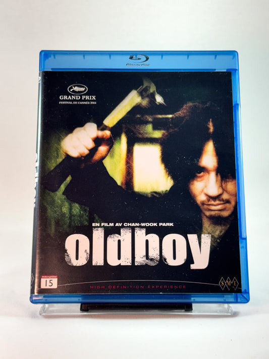 Oldboy – forside av Blu-ray-cover, koreansk kultfilm, bruktfilm hos Brukbar Film