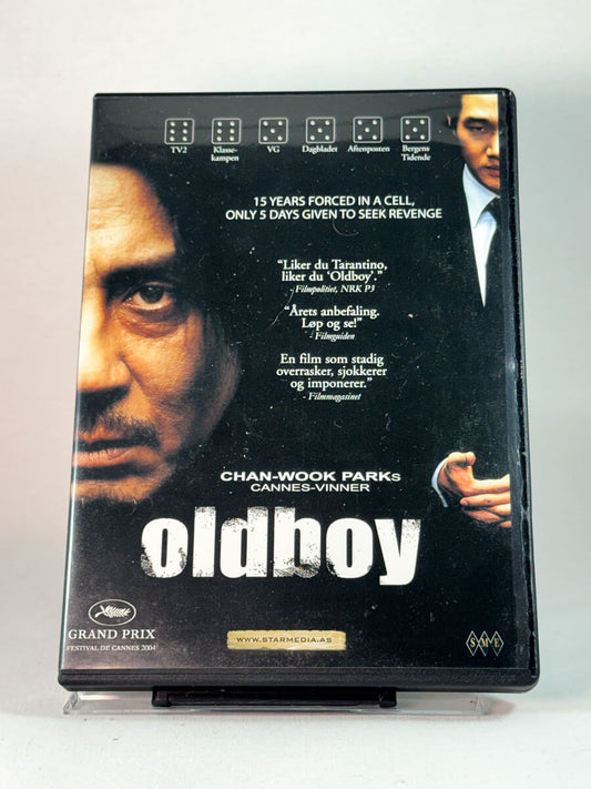 Forside av cover til Oldboy, bruktfilm hos nettbutikken Brukbar Film