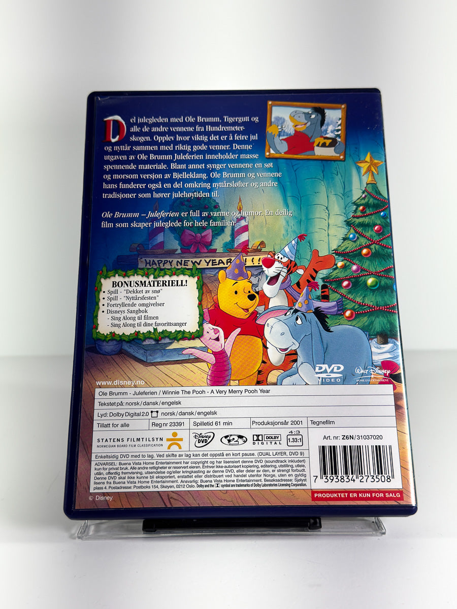 Bakside av cover til Ole Brumm – Juleferien på DVD