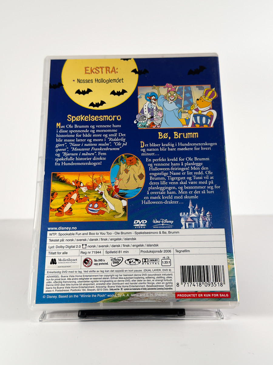 Bakside av cover til Ole Brumm – Spøkelsesmoro & Bø Brumm på DVD