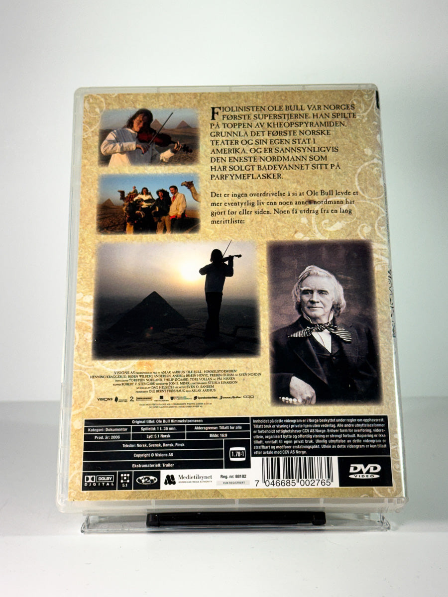 Bakside av cover til Ole Bull – Himmelstormeren, bruktfilm på DVD hos Brukbar Film