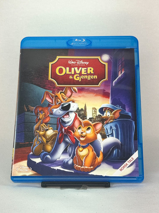 Forside av Blu-ray-cover til Oliver & gjengen – Disney animasjonsklassiker, brukt Blu-ray med norsk tale hos Brukbar Film