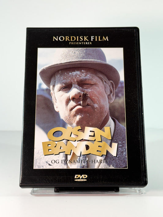 Forside av cover til Olsenbanden og Dynamitt-Harry, brukt original DVD hos Brukbar Film