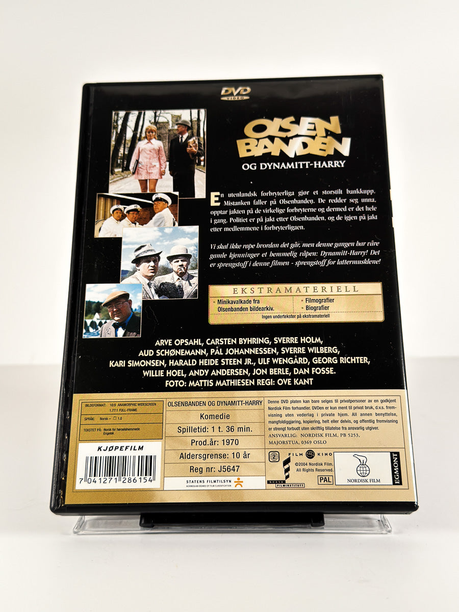 Bakside av cover til Olsenbanden og Dynamitt-Harry på DVD