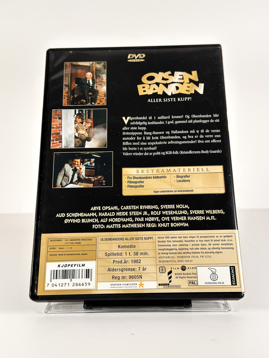 Bakside av cover til Olsenbandens aller siste kupp! på DVD