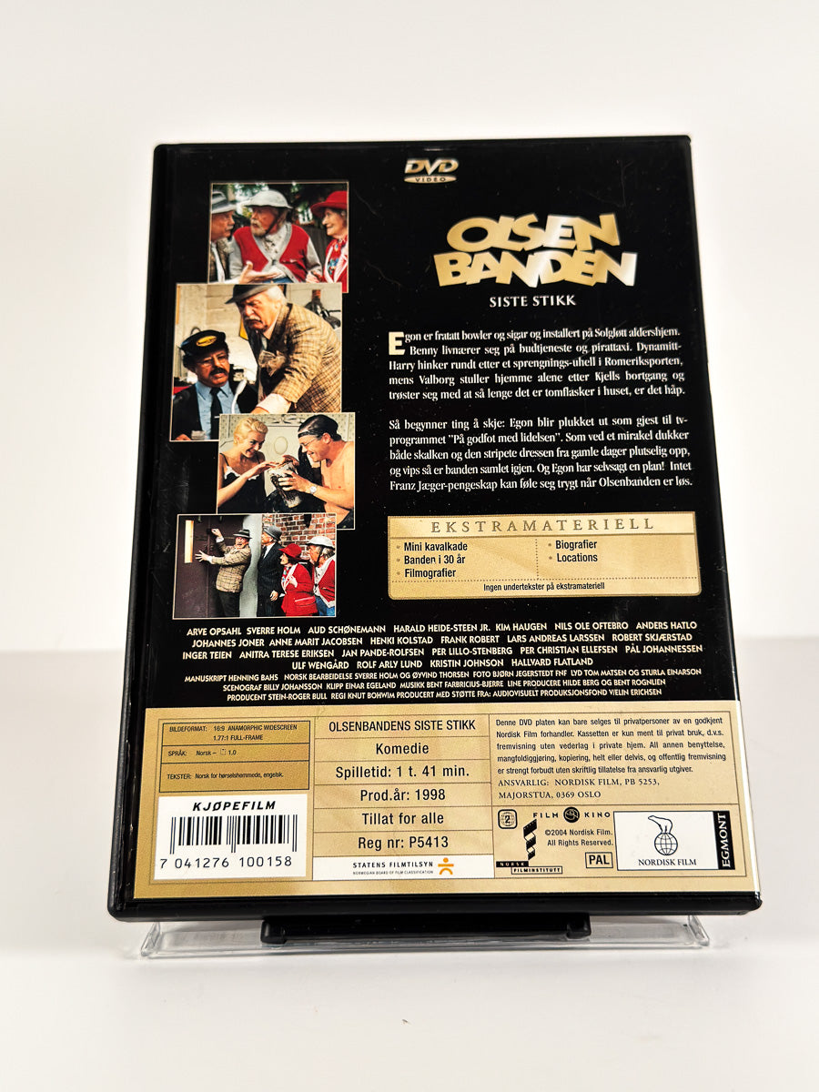 Bakside av cover til Olsenbandens siste stikk på DVD