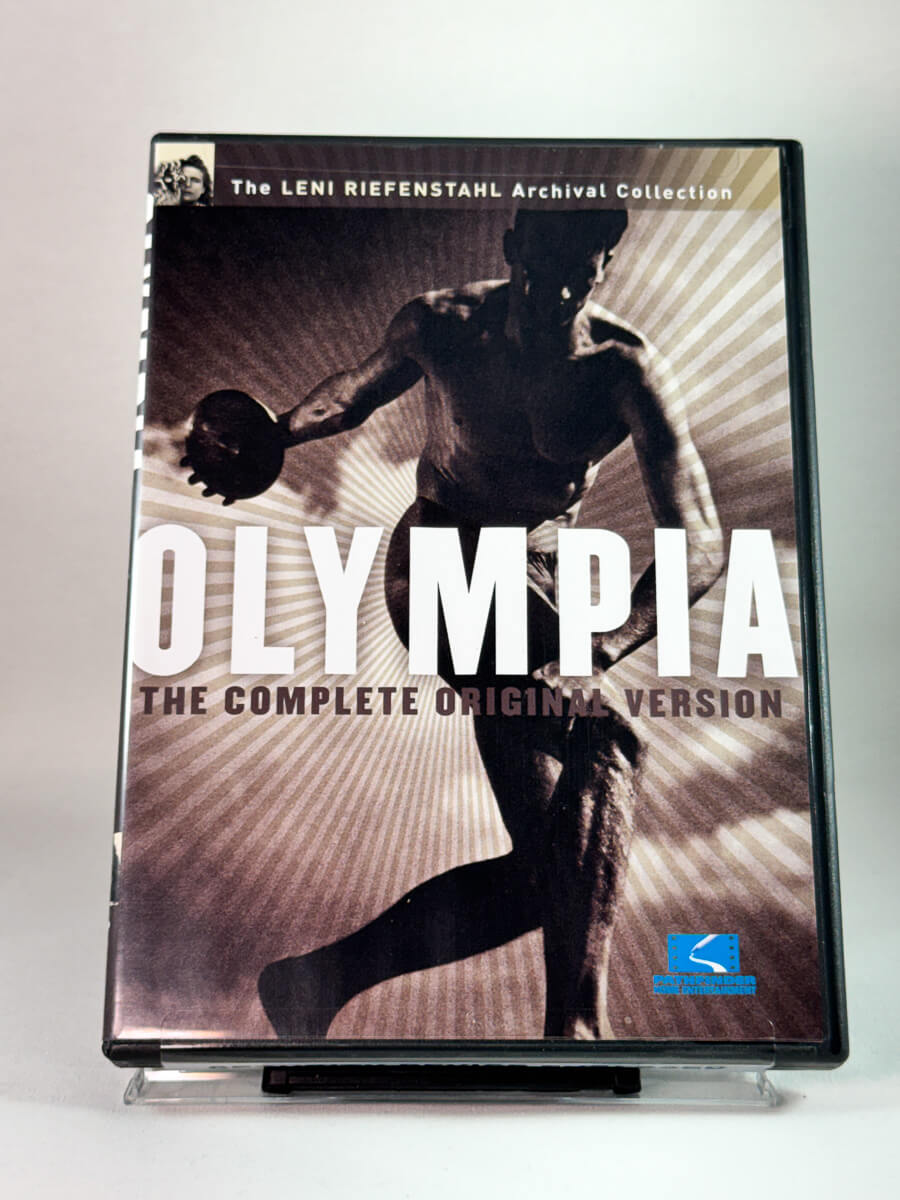 Olympia – The Complete Original Version – forside av DVD-cover, klassisk sportsdokumentar av Leni Riefenstahl, brukt DVD hos Brukbar Film