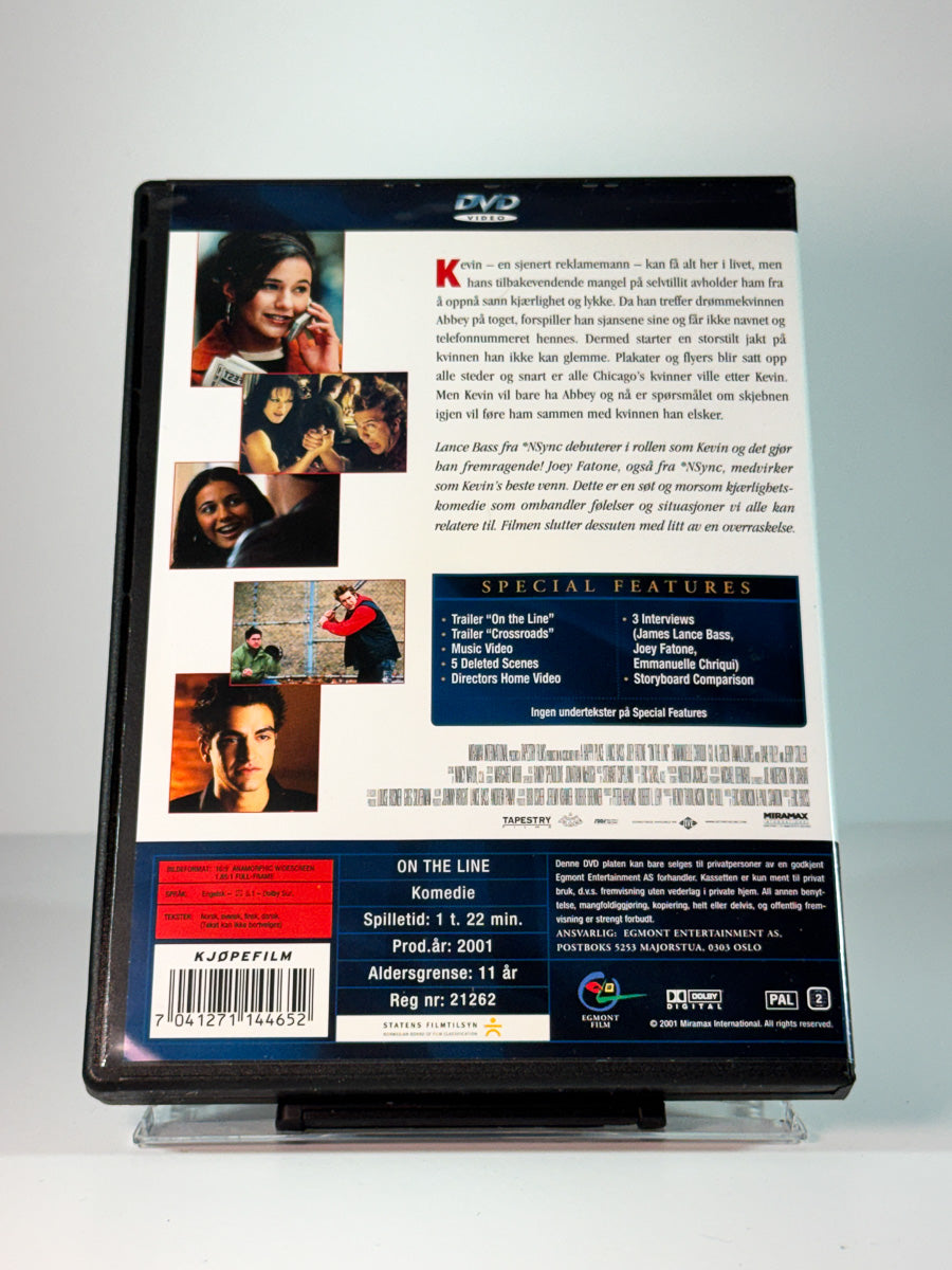 Bakside av cover til On the Line, bruktfilm hos nettbutikken Brukbar Film