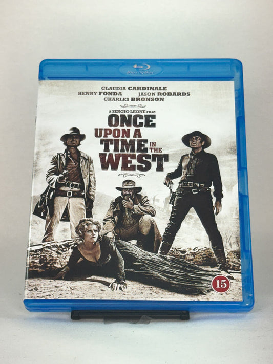 Forside av Blu-ray-cover til Once Upon a Time in the West – Sergio Leones legendariske western med Henry Fonda og Charles Bronson, brukt Blu-ray hos Brukbar Film.