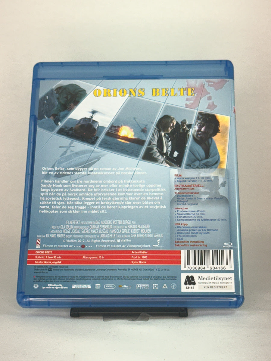 Blu-ray-cover-bakside til filmen Orions belte – Brukt Blu-ray fra nettbutikken Brukbar Film