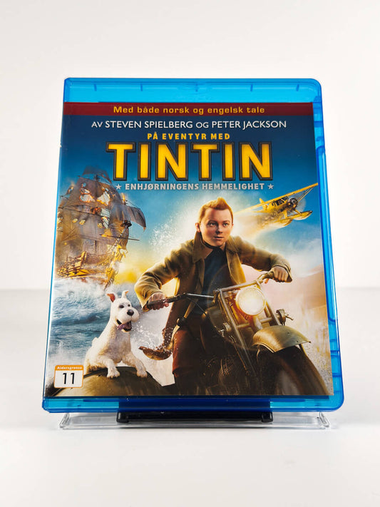 Forside av cover til På eventyr med Tintin – Enhjørningens hemmelighet på Blu-ray