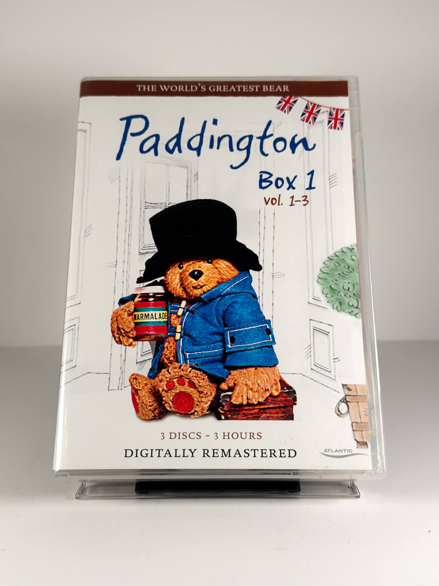 Forside av cover til Paddington Box 1 vol. 1–3 på DVD