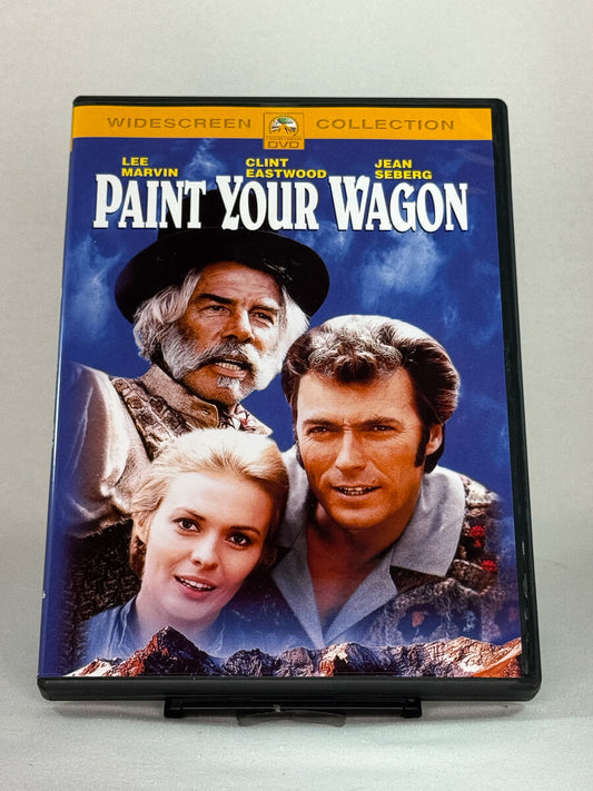 Brukt DVD-musikal Paint Your Wagon – forside av originalt filmcover, kjøp klassiske musikaler og westernfilmer hos Brukbar Film.