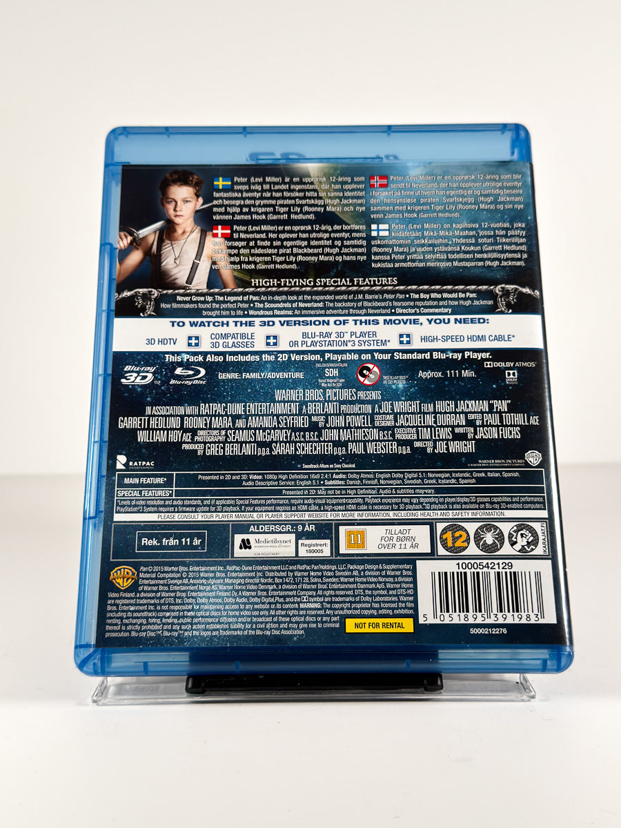 Bakside av cover til Pan på Blu-ray