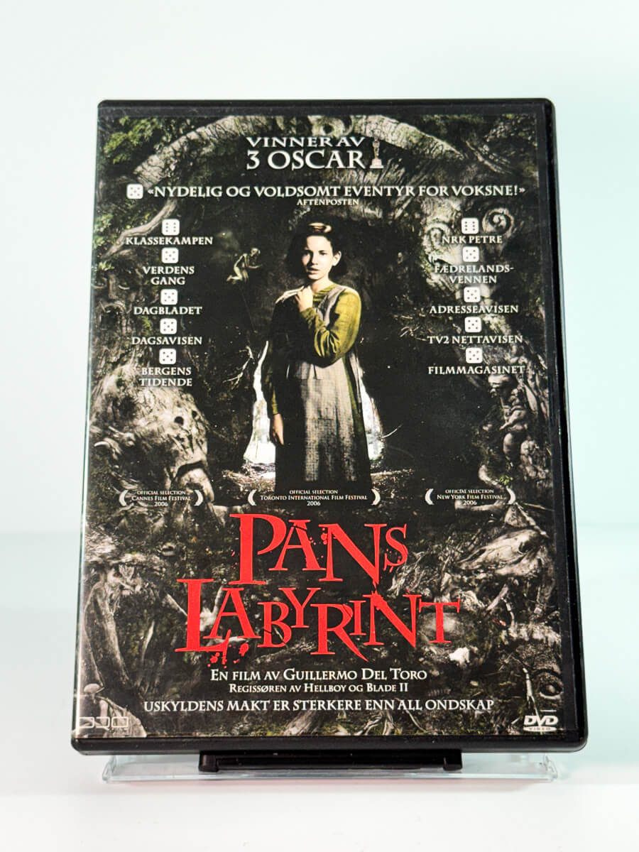 Forside av cover til pans labyrint, brukt original DVD hos Brukbar Film