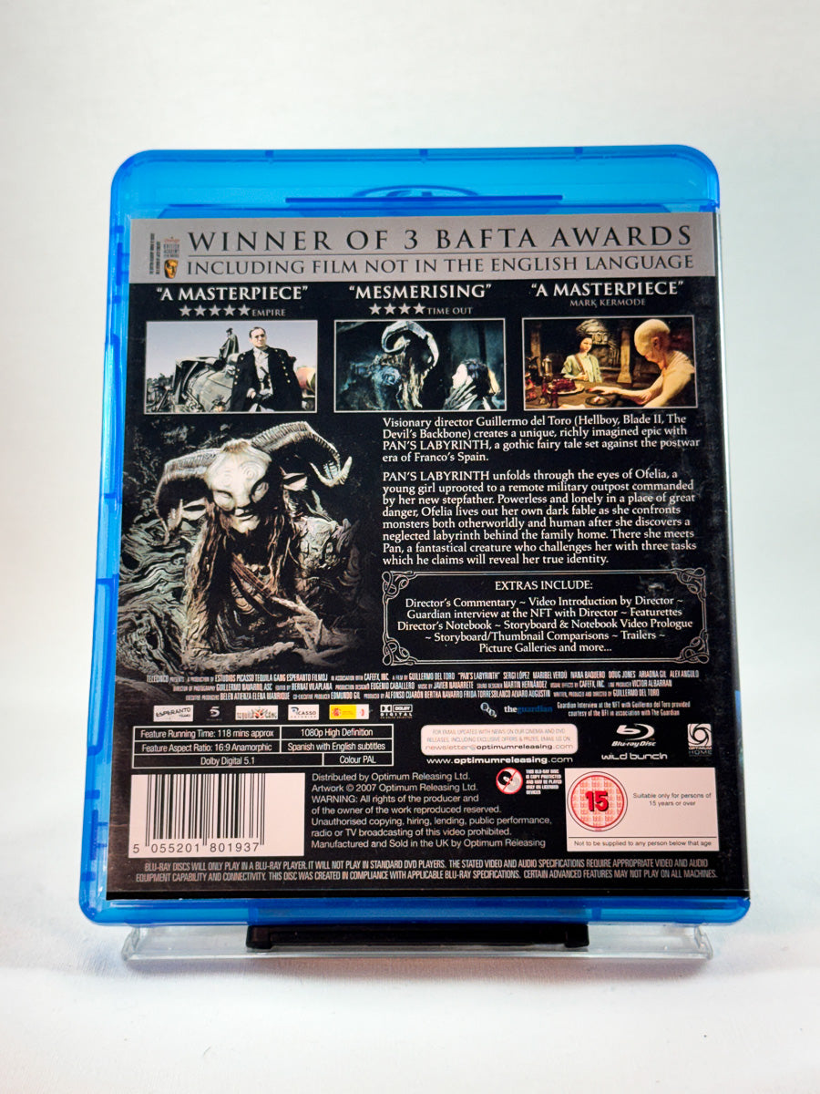 Pan’s Labyrinth – bakside av Blu-ray-cover, prisbelønt fantasy og drama, bruktfilm hos Brukbar Film