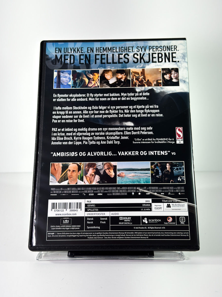 Bakside av cover til Pax på DVD