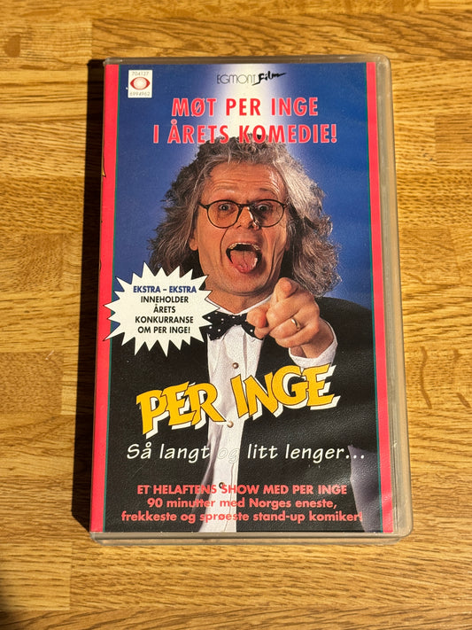 Forside av cover til Per Inge – Så langt og litt lenger…, norsk VHS-utgivelse