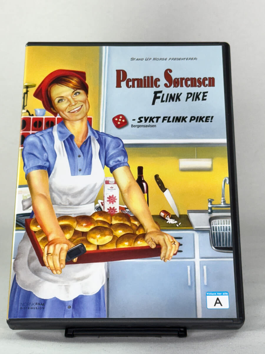 DVD-forside til filmen Pernille Sørensen: Flink Pike
Originalt cover brukt for produktbilde i nettbutikken Brukbar Film