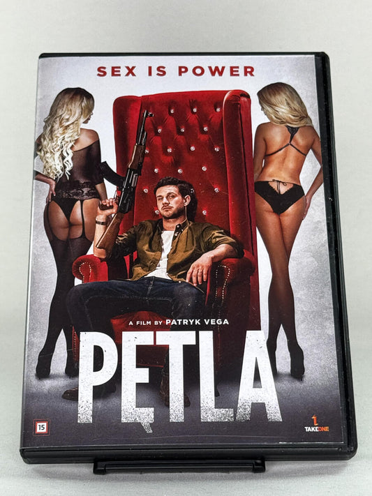 Forside av brukt DVD Petla – hardtslående krimdrama av Patryk Vega, original cover hos Brukbar Film