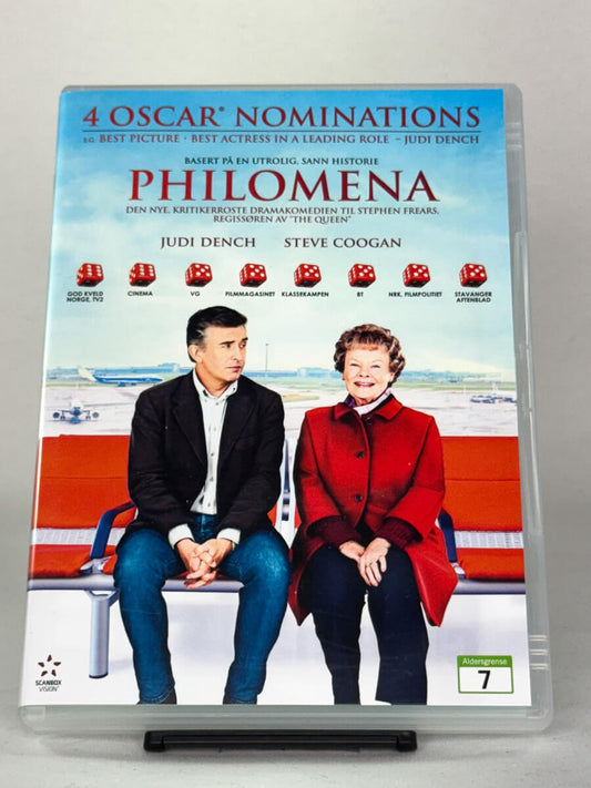 Forside av DVD-cover til Philomena, bruktfilm hos nettbutikken Brukbar Film