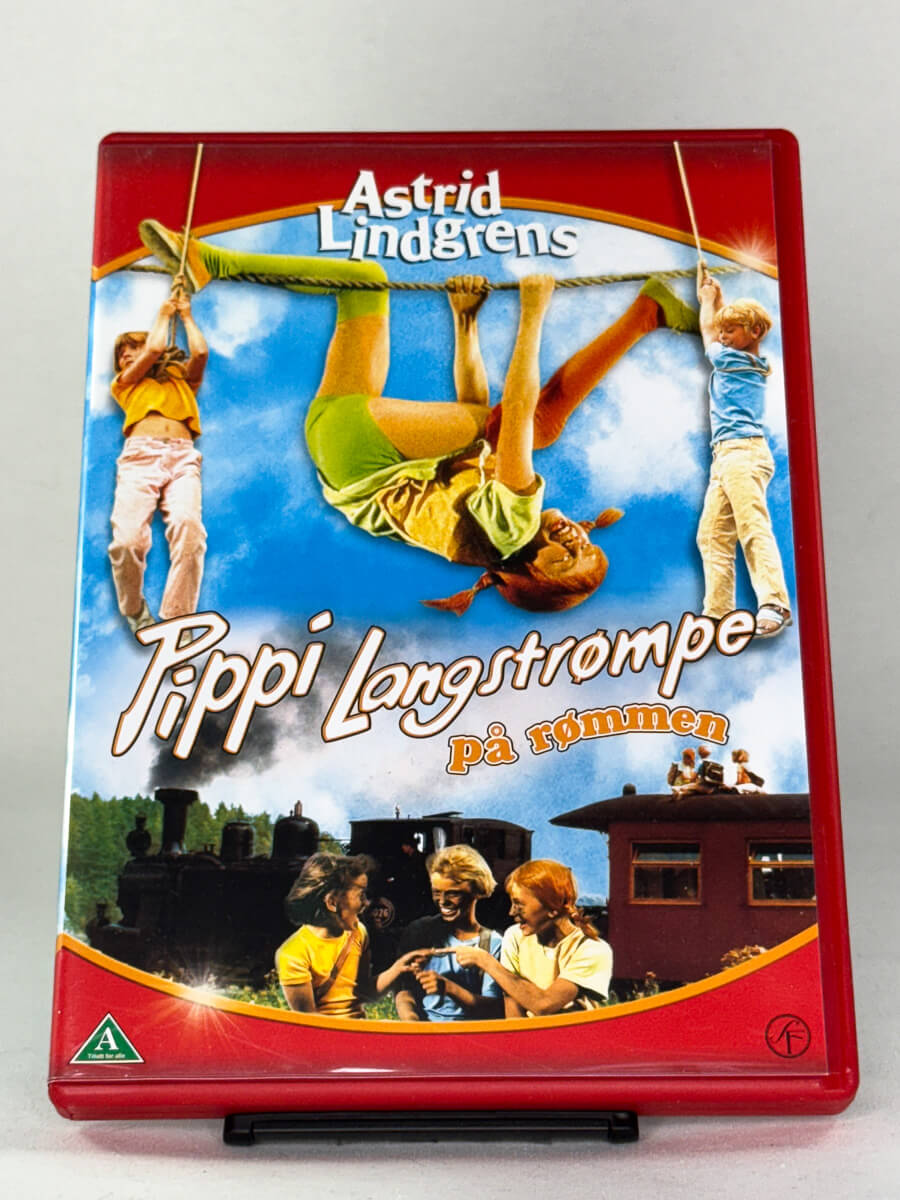DVD-forside til filmen Pippi Langstrømpe på rømmen
Originalt cover brukt for produktbilde i nettbutikken Brukbar Film