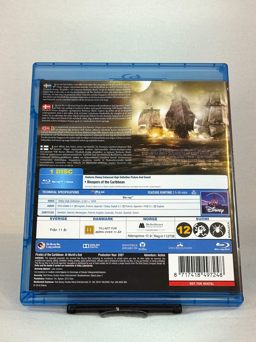 Bakside av Blu-ray-cover for Pirates of the Caribbean: At World’s End – brukt Blu-ray hos Brukbar Film