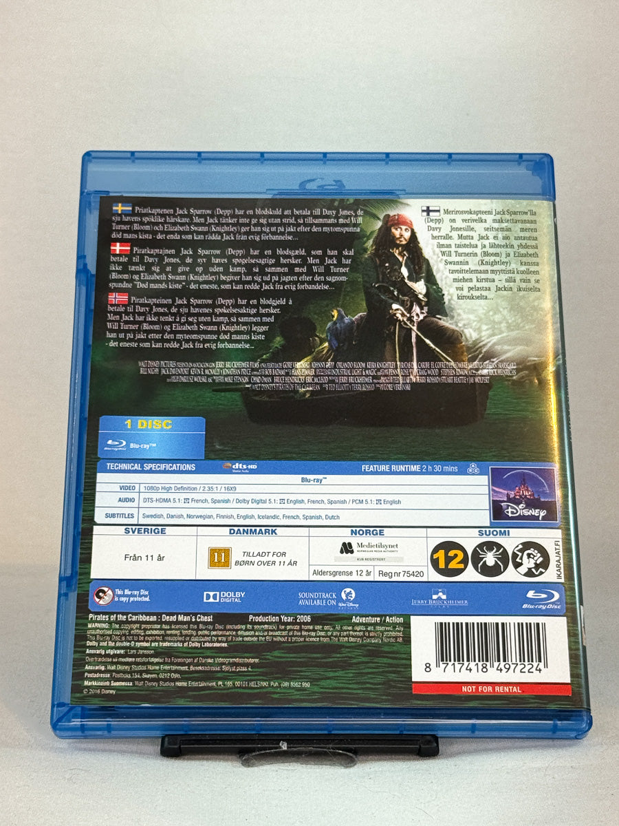 Bakside av Blu-ray-cover for Pirates of the Caribbean: Dead Man’s Chest – brukt Blu-ray hos Brukbar Film