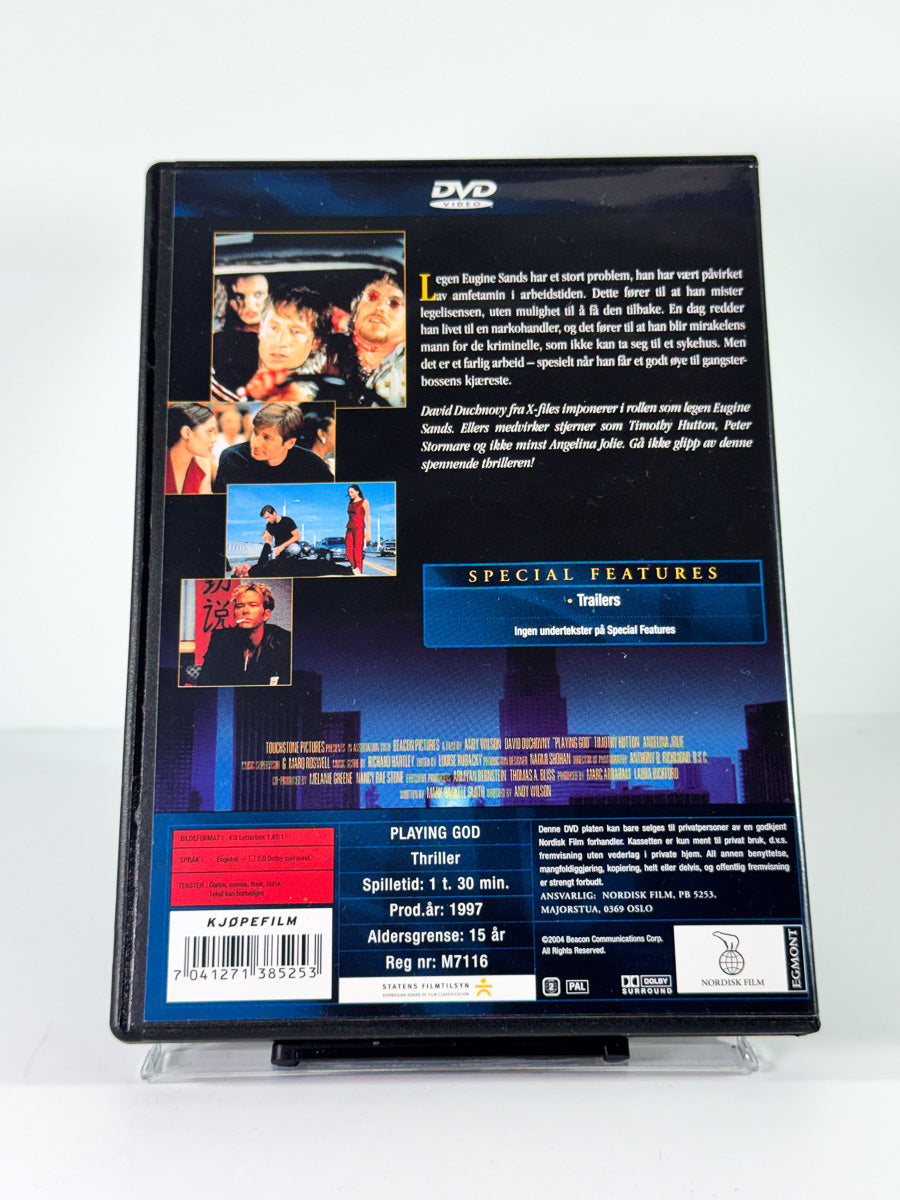 Bakside av cover til Playing God, brukt original DVD hos Brukbar Film