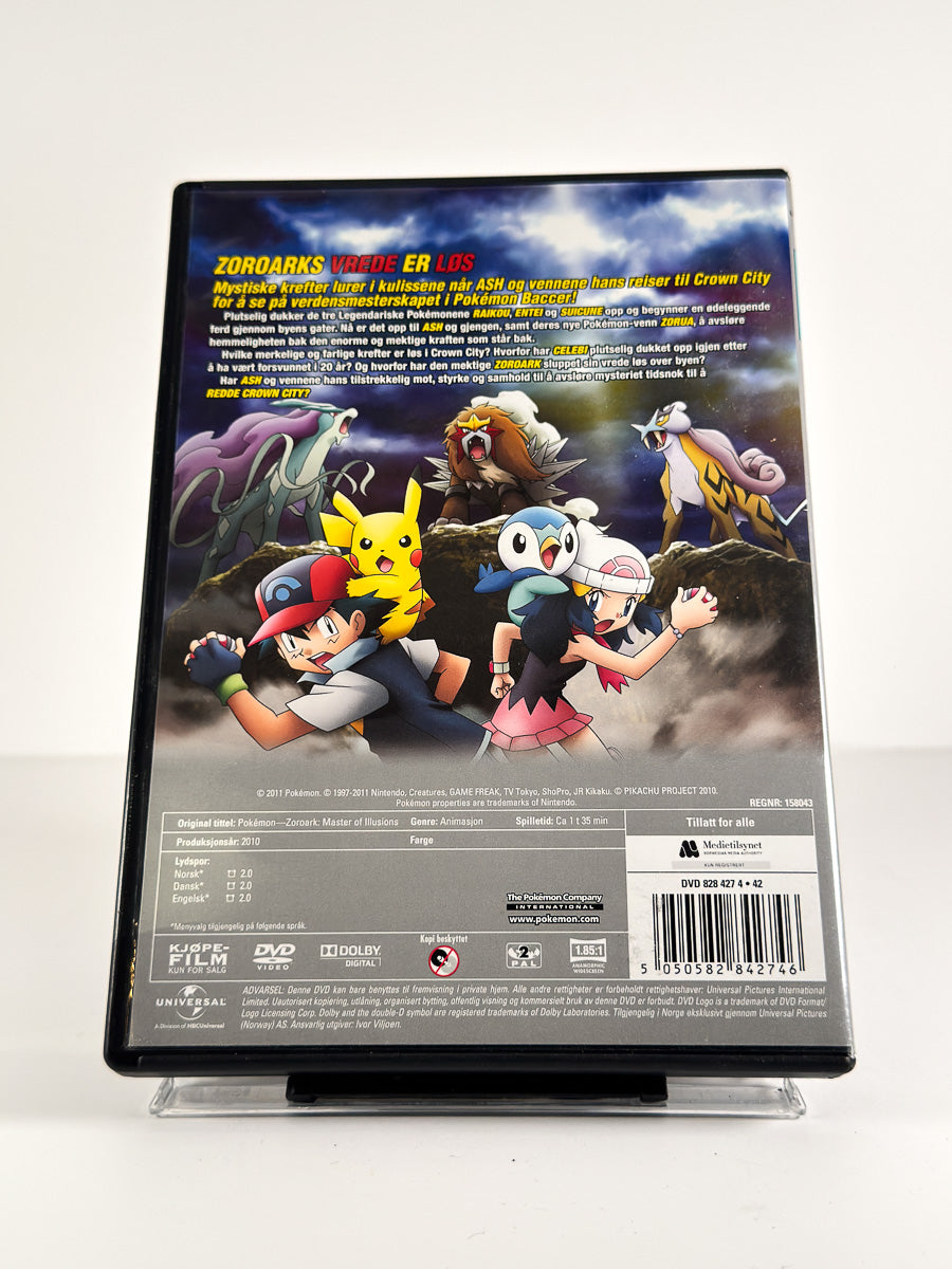 Bakside av cover til Pokémon – Zoroark: Illusjonenes mester på DVD