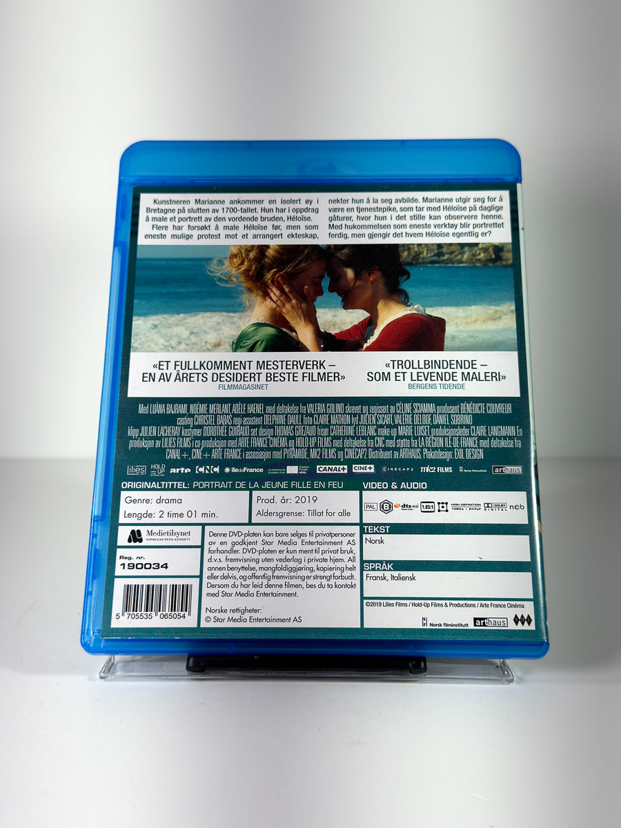 Bakside av cover til Portrett av en kvinne i flammer på Blu-ray