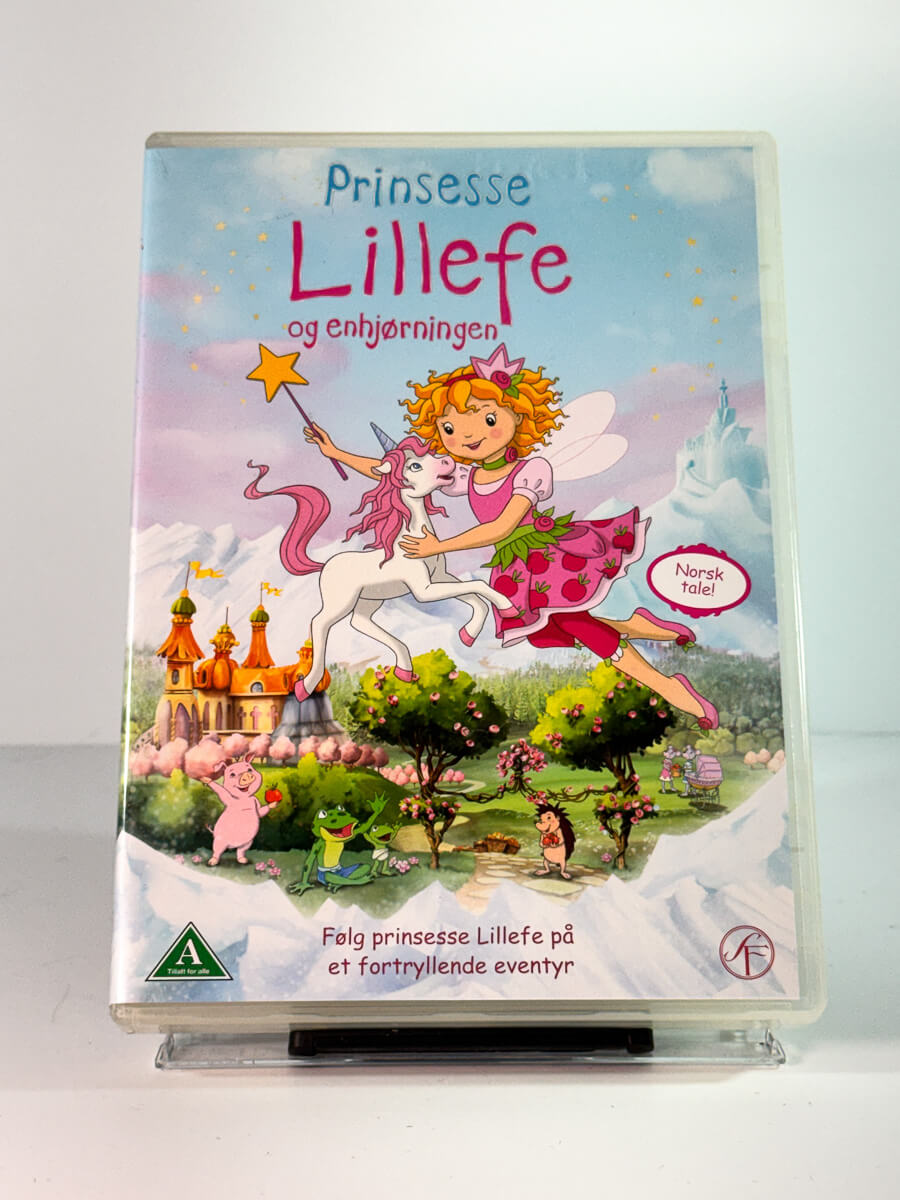 Forside av cover til prinsesse lillefe og enhjorningen, bruktfilm på DVD hos Brukbar Film