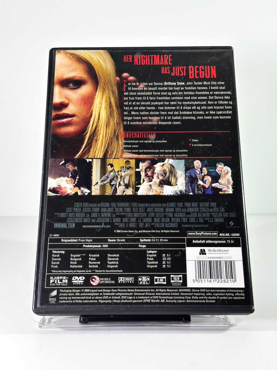 Bakside av cover til Prom Night på DVD