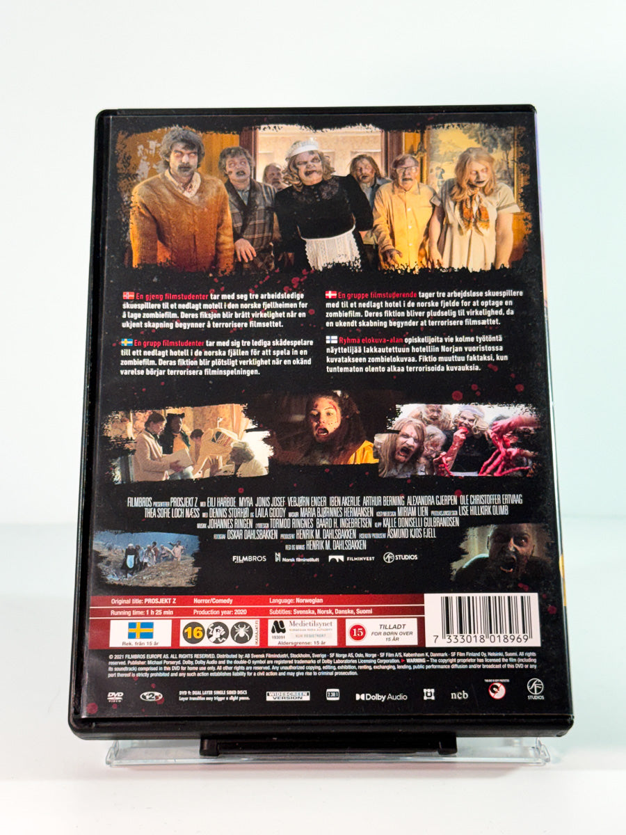 Bakside av cover til prosjekt z, bruktfilm hos nettbutikken Brukbar Film