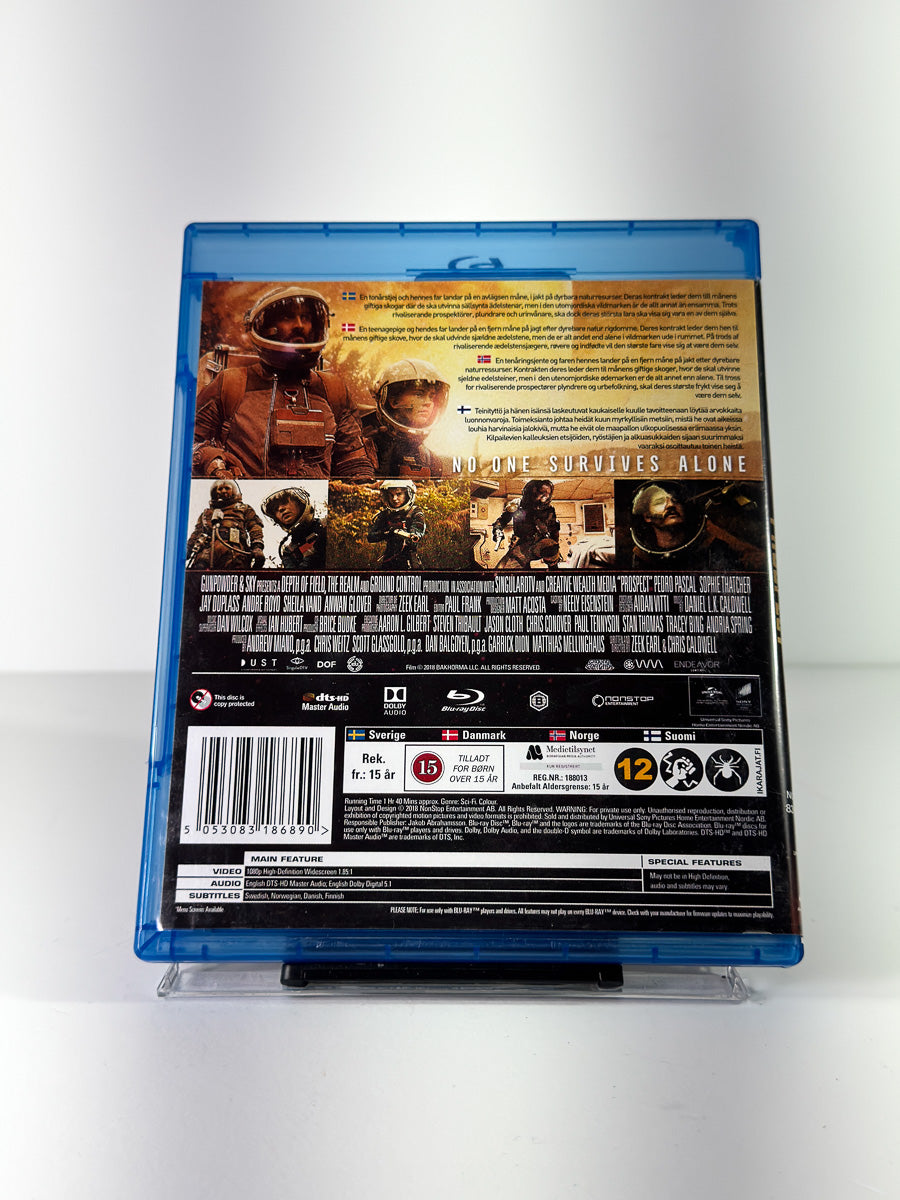 Bakside av cover til Prospect på Blu-ray